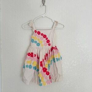 Mini Boden Floral Kids Dress - Cream with Multicolor Flowers
